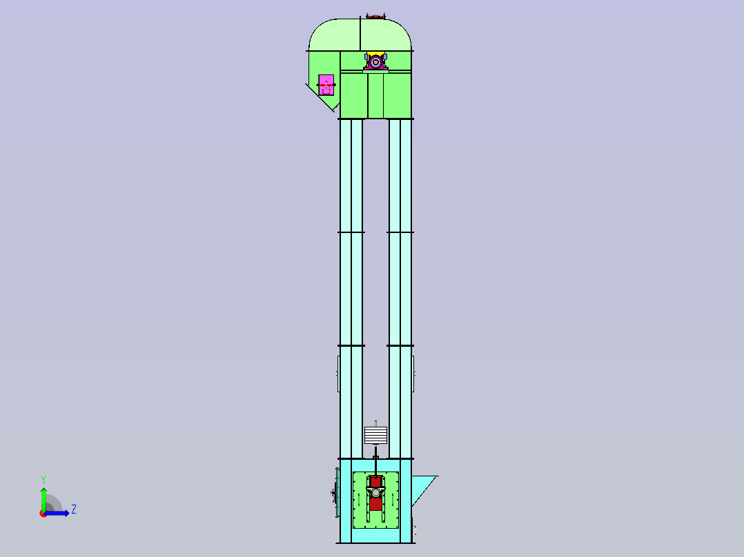 环链斗提左视图
