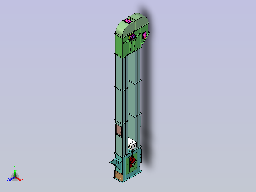 环链斗提正等轴测图