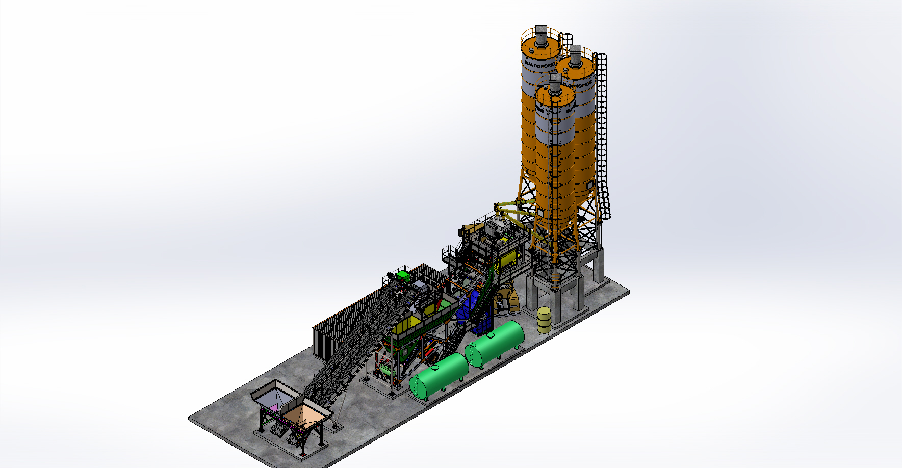 移动式混凝土搅拌站3D图纸 STEP格式
