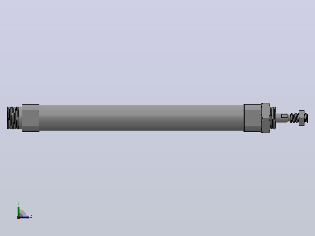 标准型气缸（单作用）HCM2系列[HCM2B20-100S]左视图