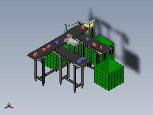 皮带输送生产线 PROE设计 