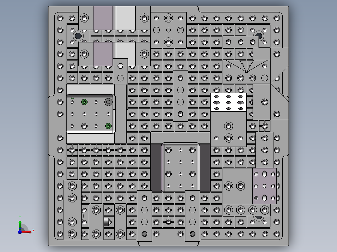 蓝系组合夹具前视图