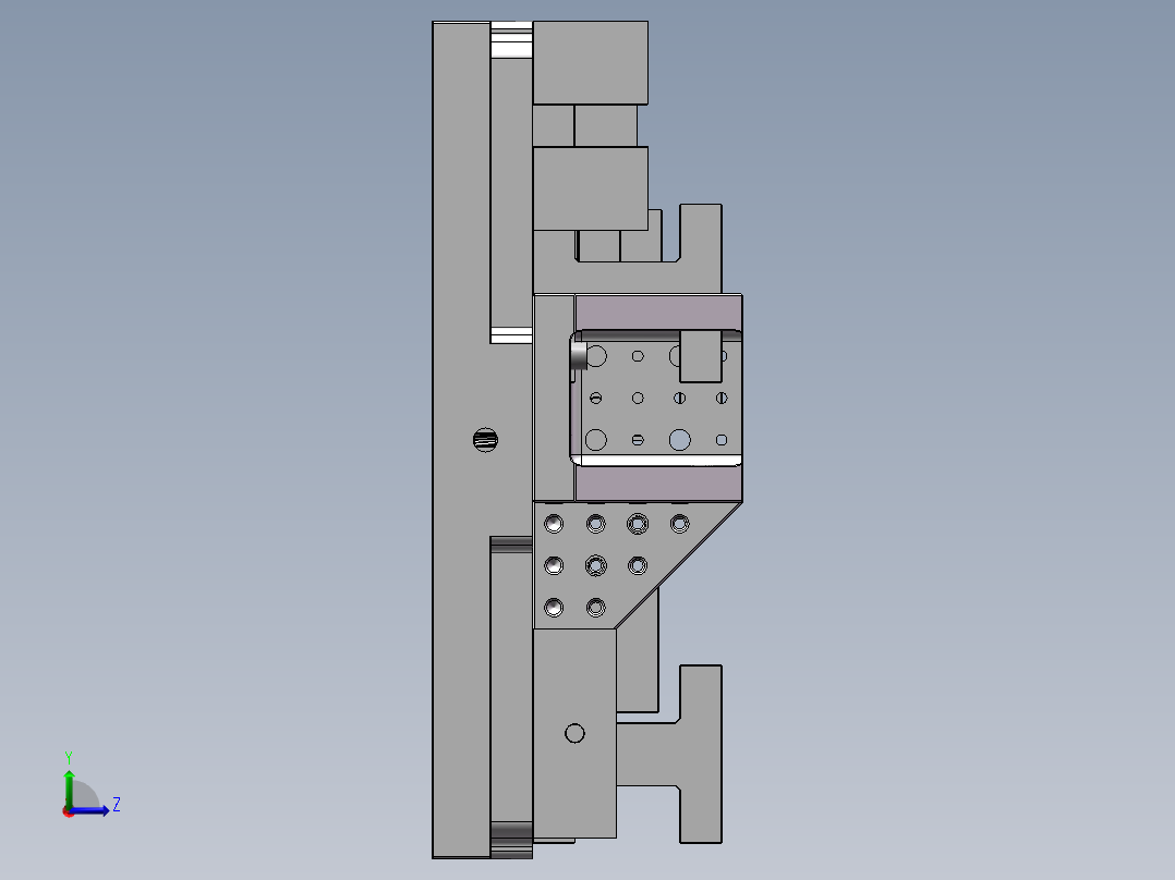 蓝系组合夹具左视图