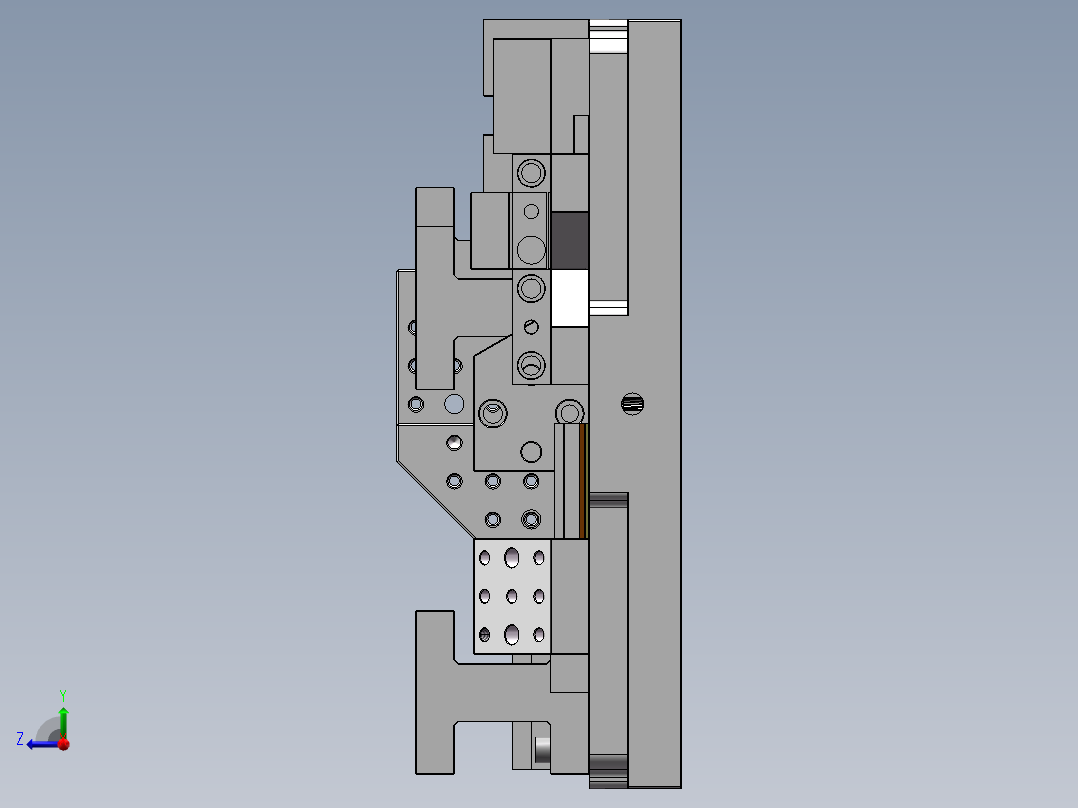 蓝系组合夹具右视图