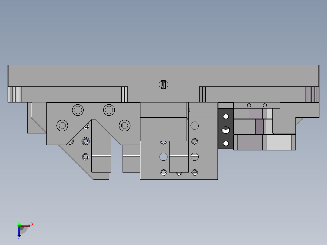 蓝系组合夹具俯视图