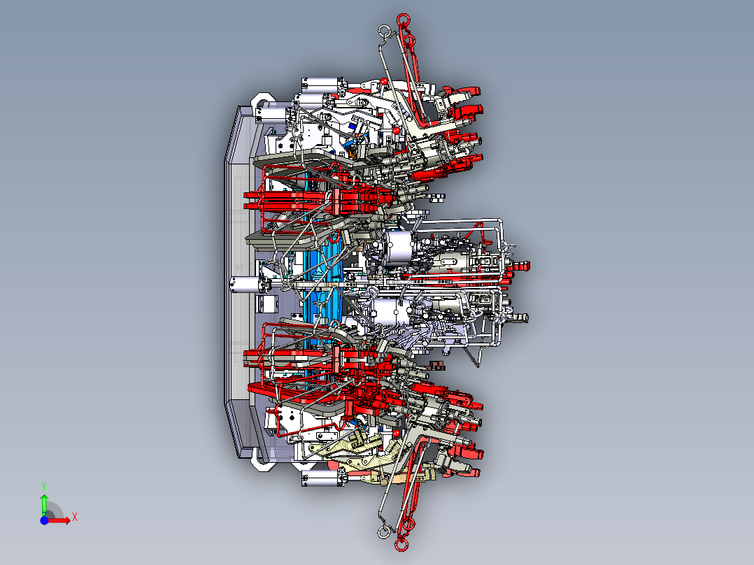 汽车后背门内板焊接总成夹具前视图