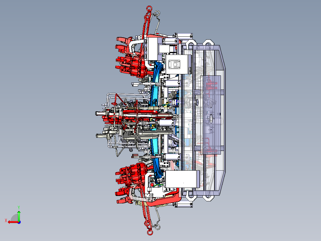 汽车后背门内板焊接总成夹具后视图