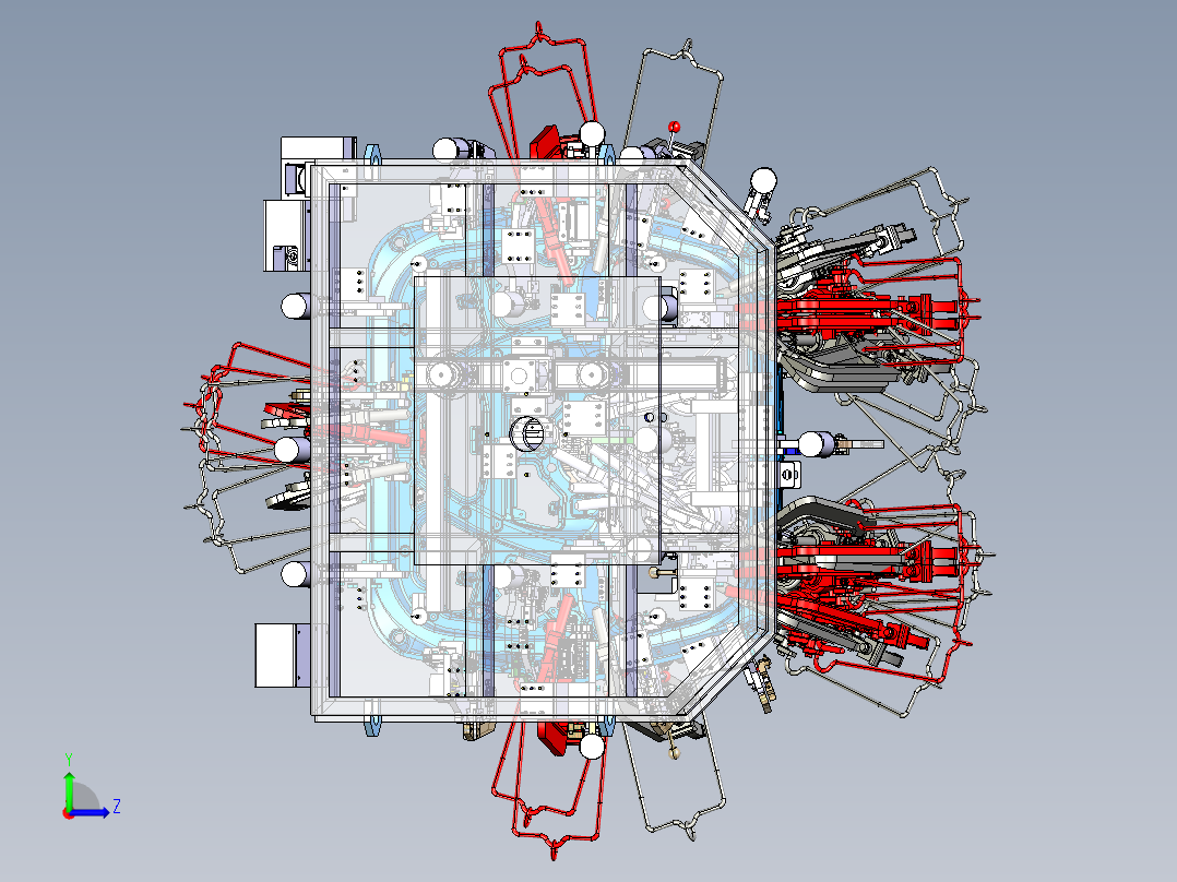 汽车后背门内板焊接总成夹具左视图