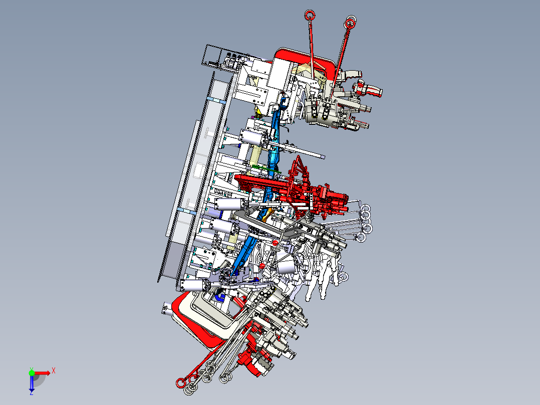 汽车后背门内板焊接总成夹具俯视图