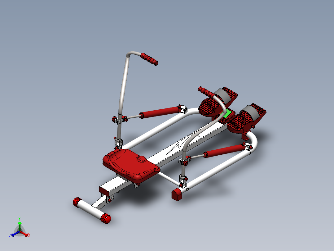 精美细致的划船健身器SW2011正等轴测图