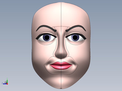 solidworks人脸模型右视缩略图