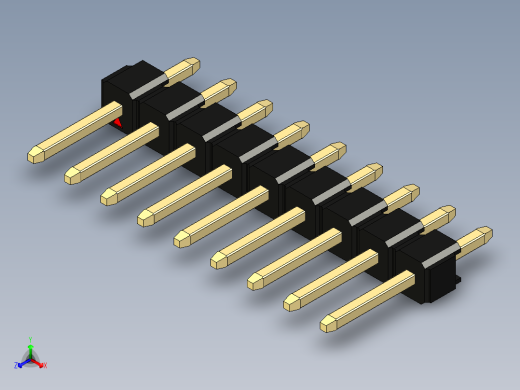 彩色公头100mil（2.54mm）系列-DS1021_black_1x09p_100mil_Type1_rev1.0