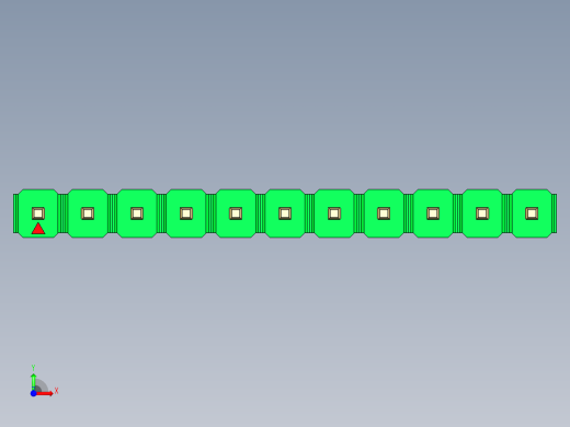 彩色公头100mil（2.54mm）系列-DS1021_green_1x11p_100mil_Type19_rev1.0前视缩略图