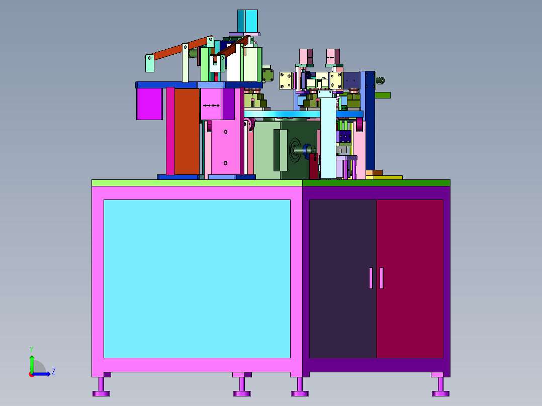 灯头圆针入孔压装机左视图