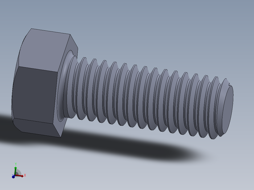 UNC 六角螺栓-Hex Bolt 0.375-16 x 1.SLDPRT