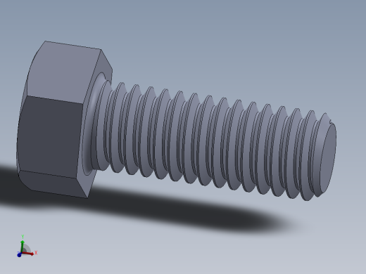 UNC 六角螺栓-Hex Bolt 0.375-16 x 1.SLDPRT