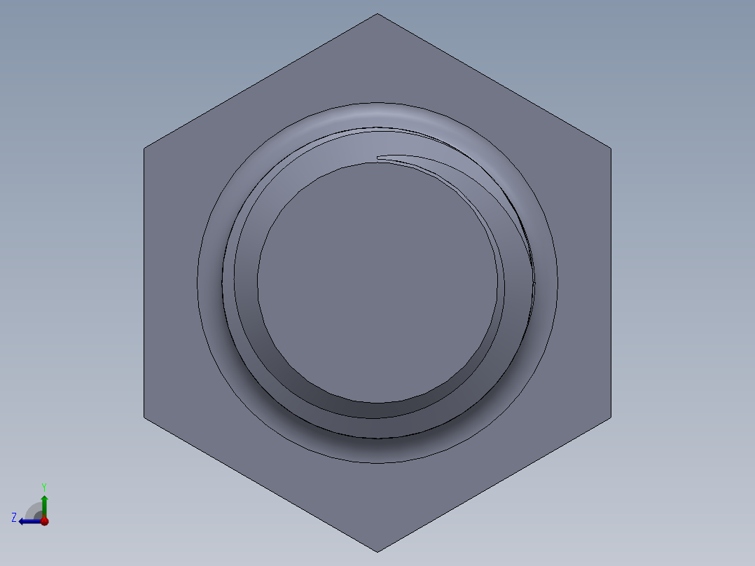 UNC 六角螺栓-Hex Bolt 0.375-16 x 1.SLDPRT右视图