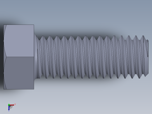 UNC 六角螺栓-Hex Bolt 0.375-16 x 1.SLDPRT俯视缩略图
