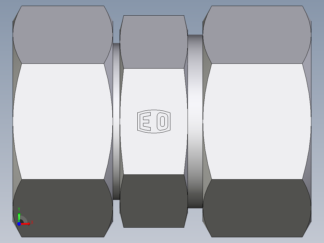卡套式工业通用硬管接头EO_Distance_piece_adapter_DA38SCF前视图