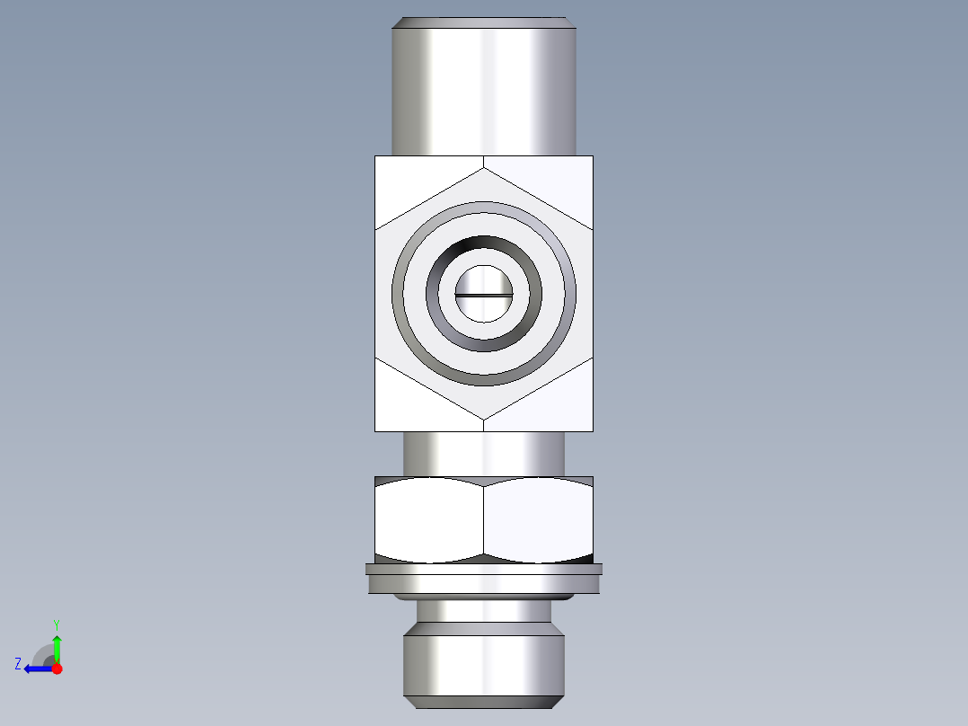 卡套式工业通用硬管接头EO_Adjustable_locknut_run_tee_LEE08SMOMDCF右视图