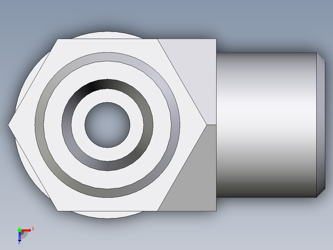 卡套式工业通用硬管接头EO_Adjustable_locknut_run_tee_LEE08SMOMDCF俯视图