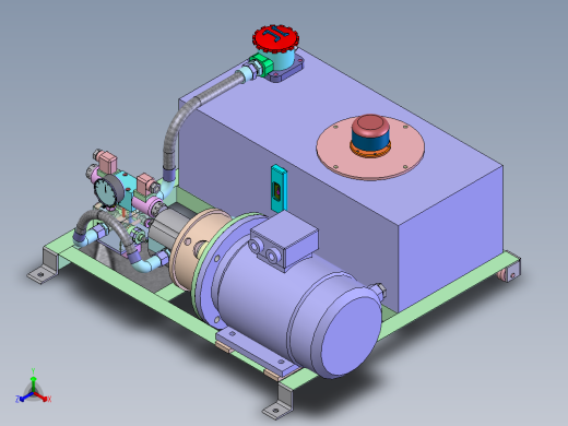 单缸3千瓦12MPa液压站含三维二维说明书