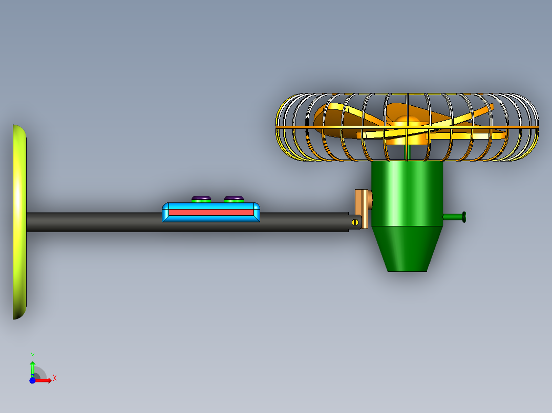 家庭电风扇三维模型前视图