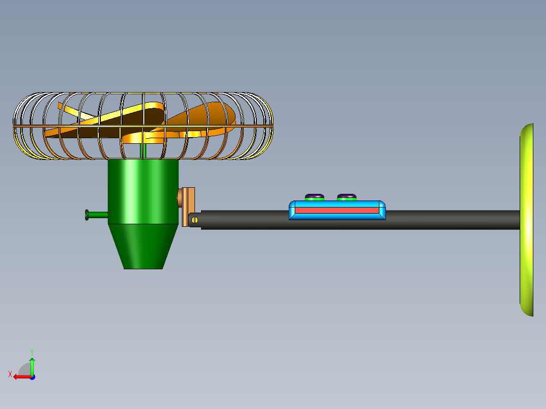 家庭电风扇三维模型后视图