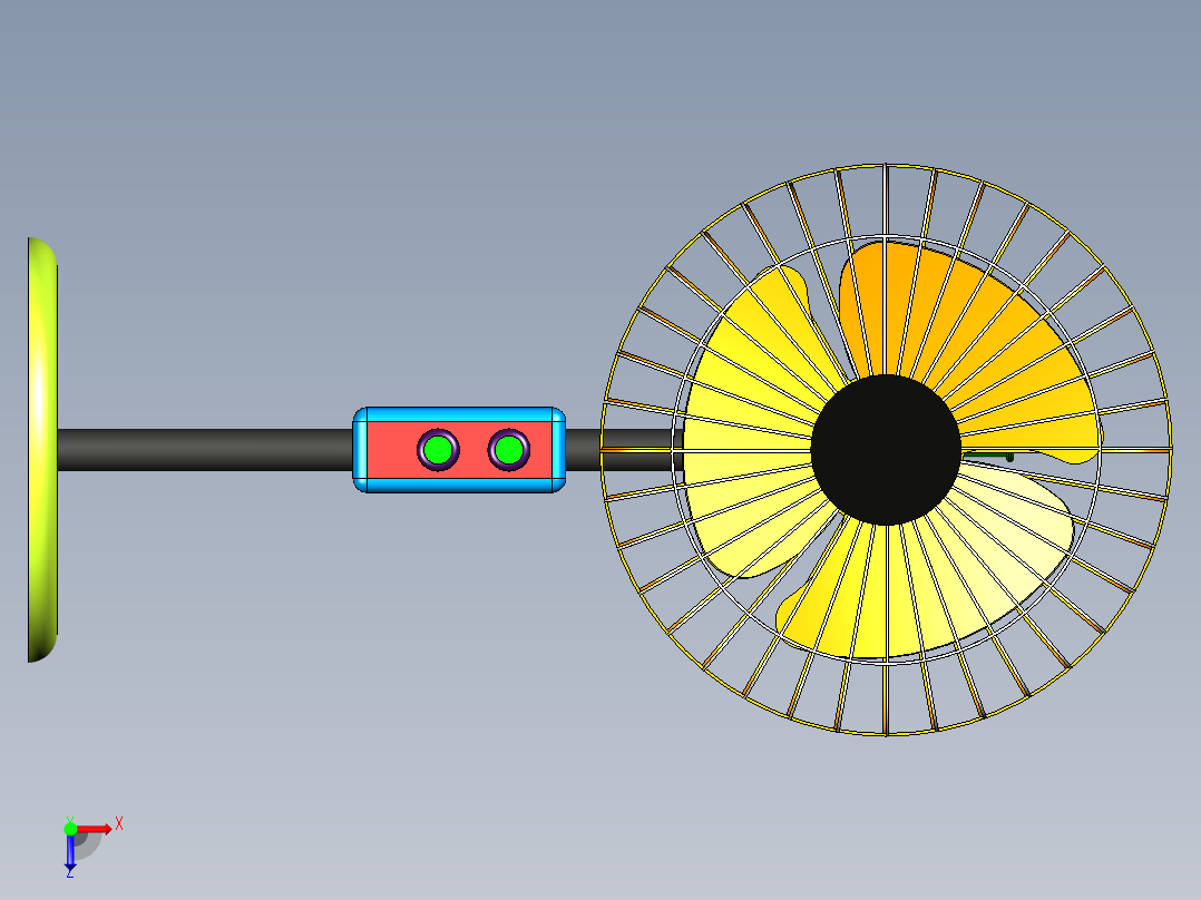 家庭电风扇三维模型俯视图