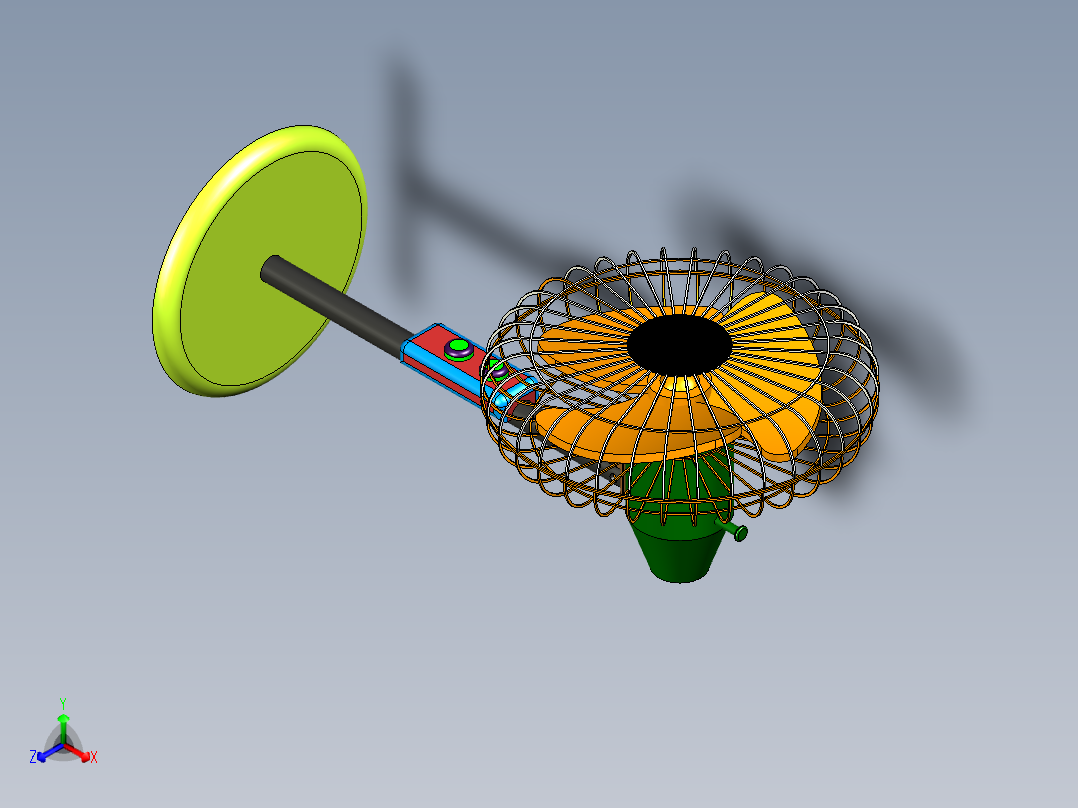 家庭电风扇三维模型正等轴测图