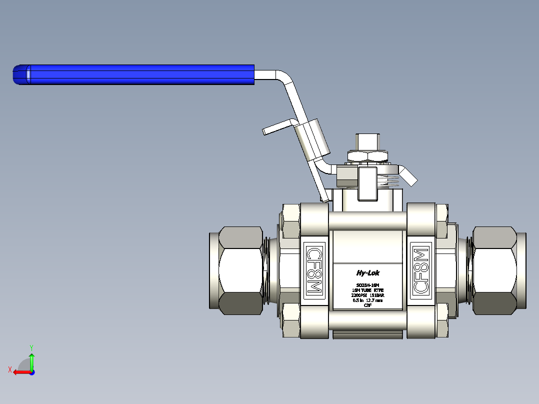 Hy-Lok旋转球阀后视图