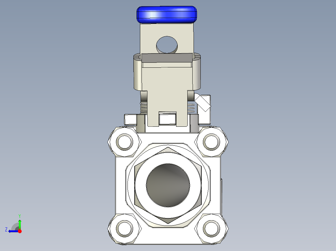 Hy-Lok旋转球阀右视图