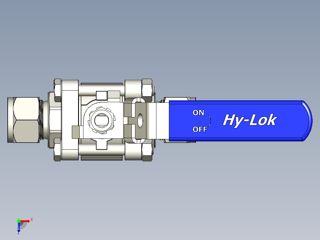 Hy-Lok旋转球阀俯视图