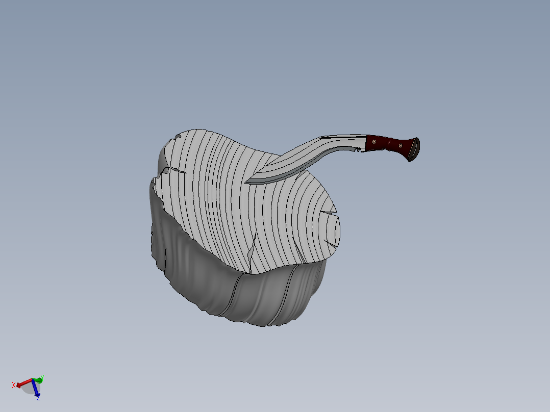 尼泊尔军刀设计模型三维SW2012带参