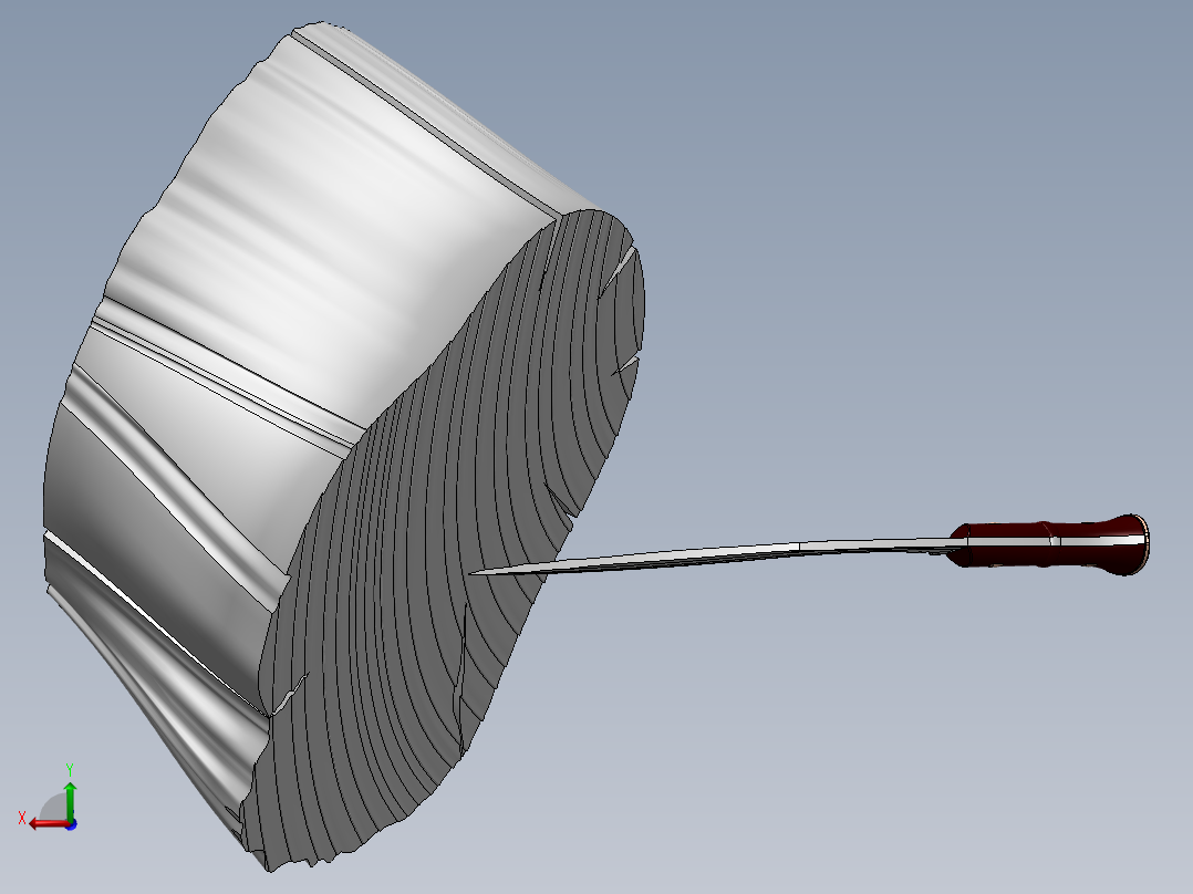 尼泊尔军刀设计模型三维SW2012带参后视图