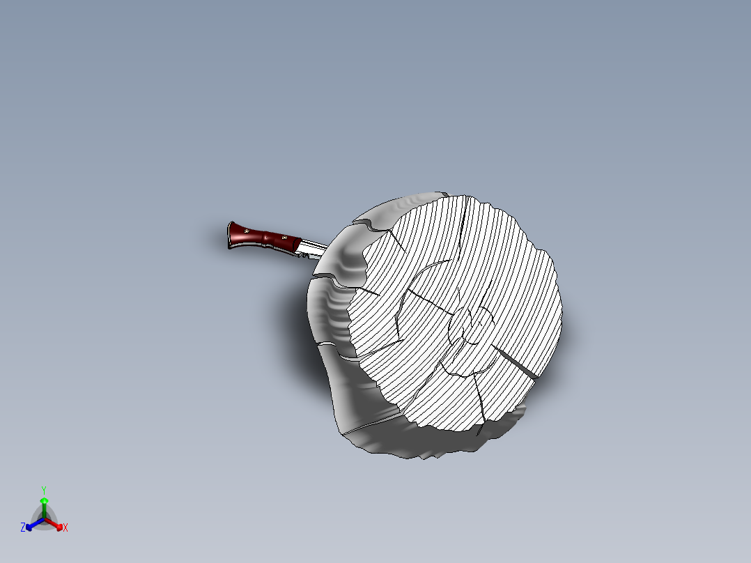 尼泊尔军刀设计模型三维SW2012带参正等轴测图