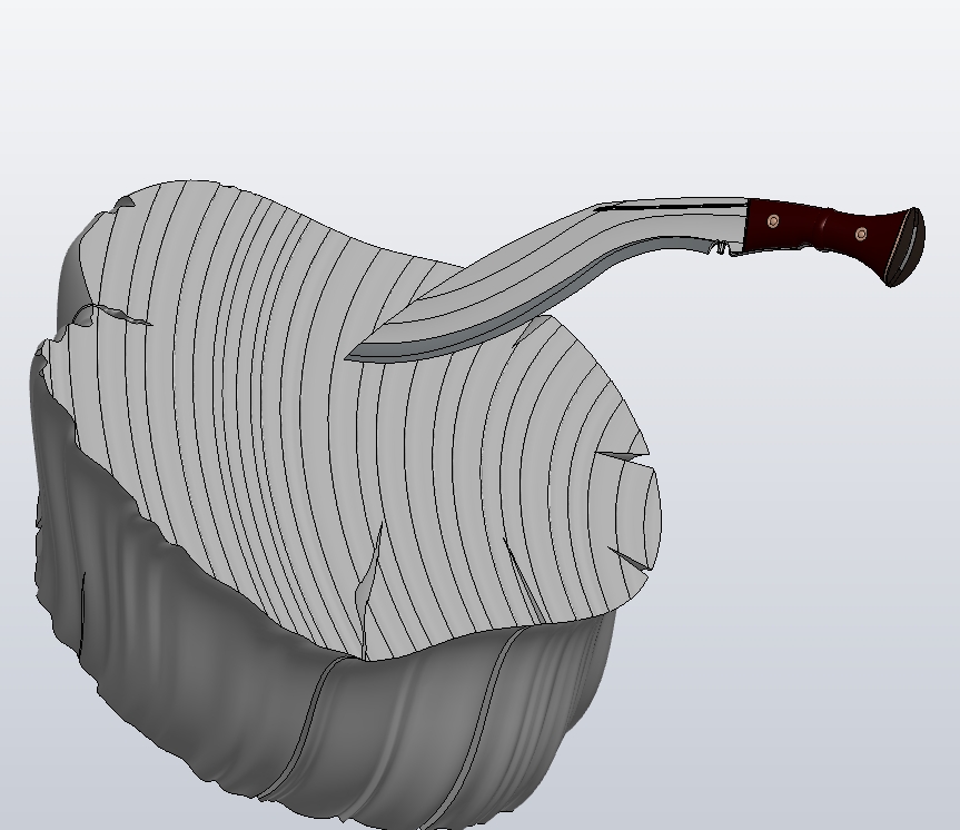 尼泊尔军刀设计模型三维SW2012带参