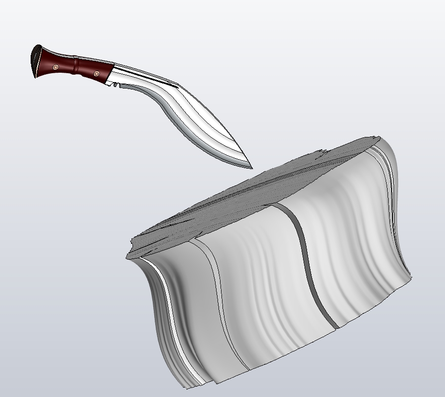 尼泊尔军刀设计模型三维SW2012带参