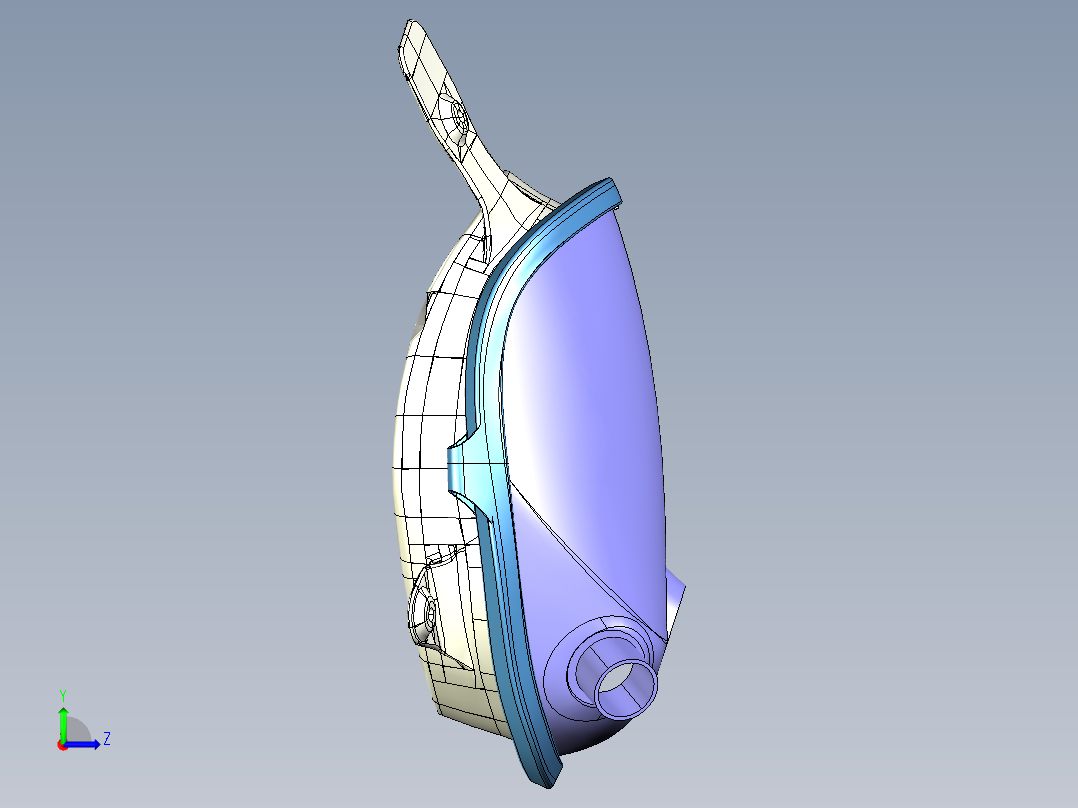 防毒防雾霾防护面罩三维Step左视图