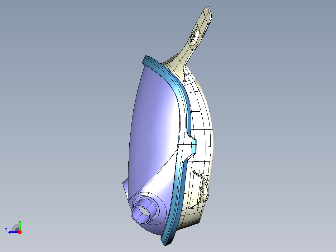 防毒防雾霾防护面罩三维Step右视图