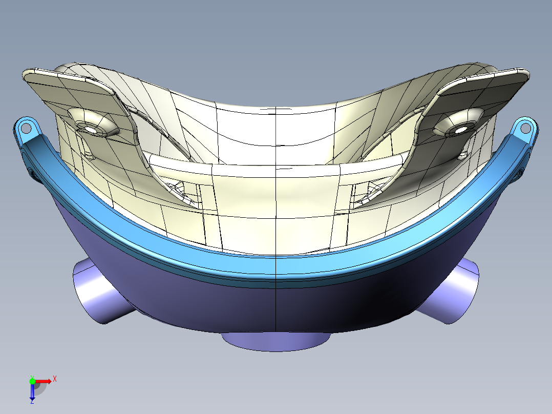 防毒防雾霾防护面罩三维Step俯视图