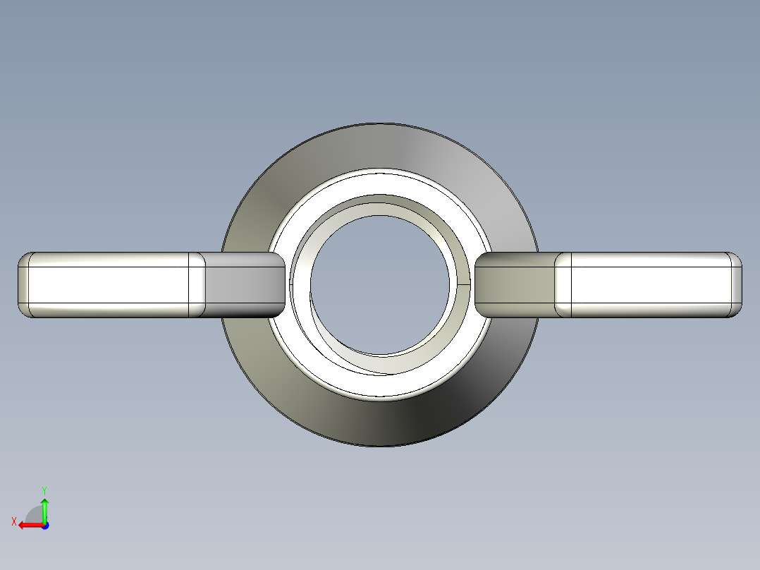 WING NUT 5-16in-18 Thread size 9-16in Base Diameter.IGS后视图