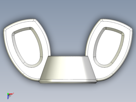 WING NUT 5-16in-18 Thread size 9-16in Base Diameter.IGS俯视缩略图