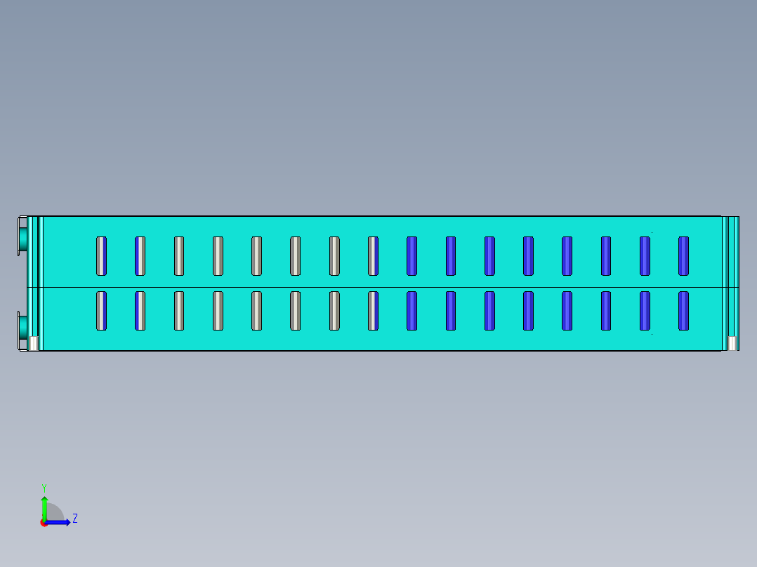 18650电池包模型图三维模型左视图