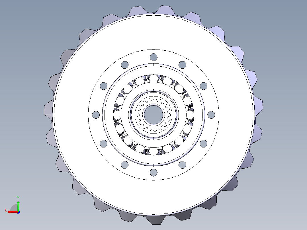 汽车差速器后视图