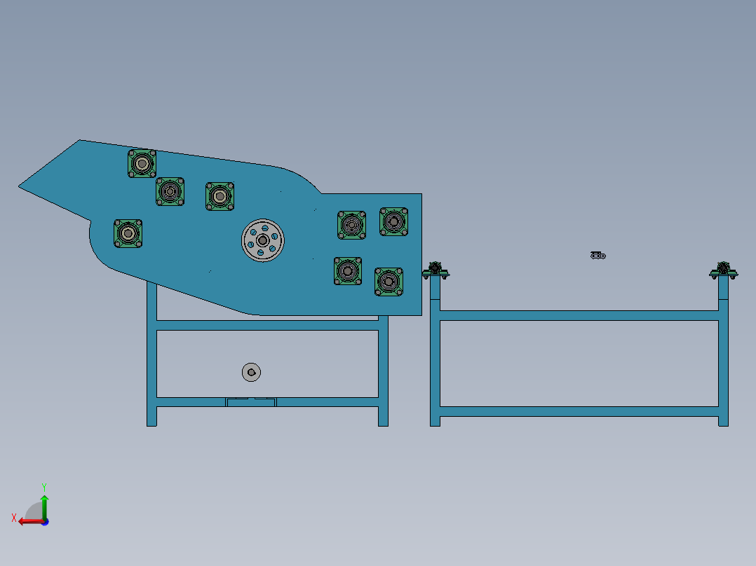 台架式玉米青贮机设计后视图