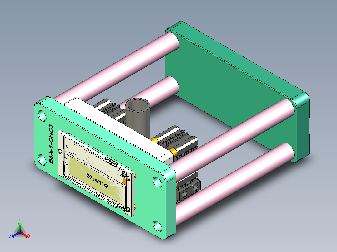 B6A-1-CNC3笔记本CNC工装夹具三维模型主视图
