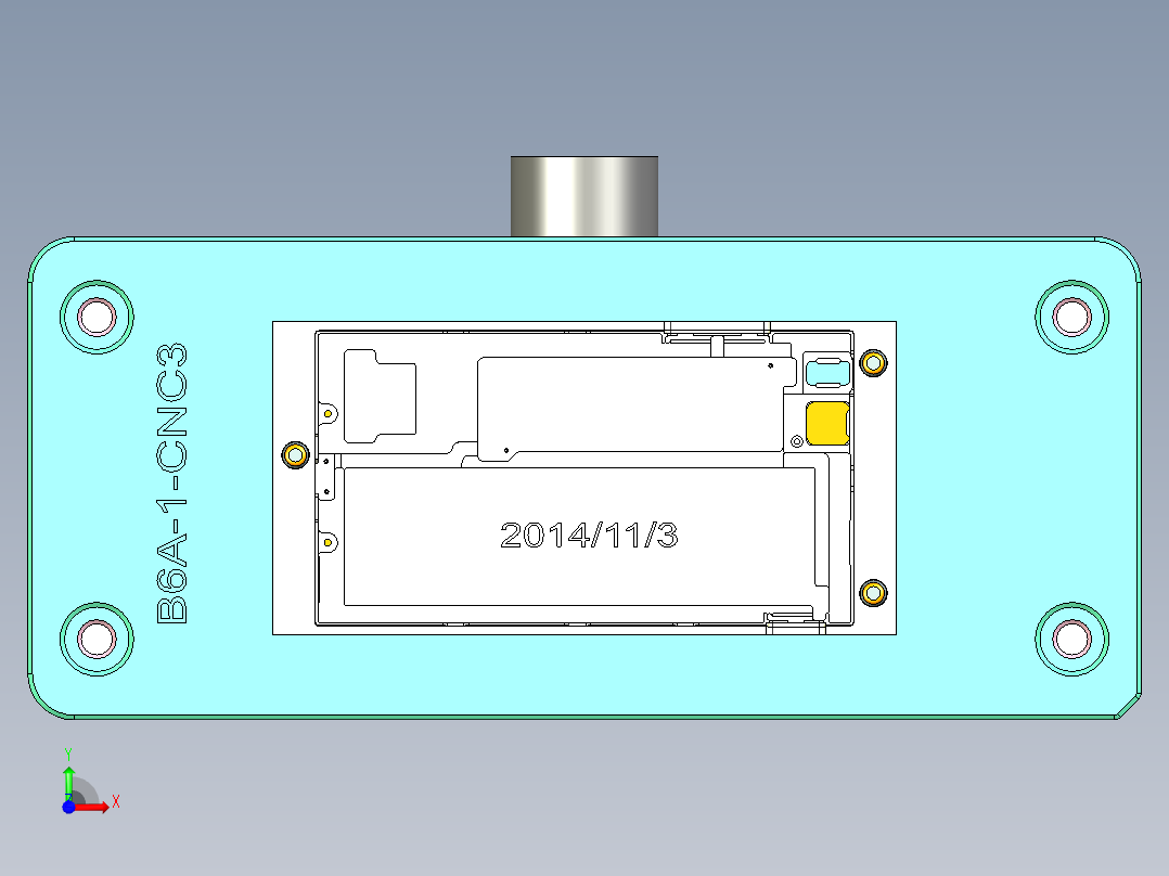 B6A-1-CNC3笔记本CNC工装夹具三维模型前视图