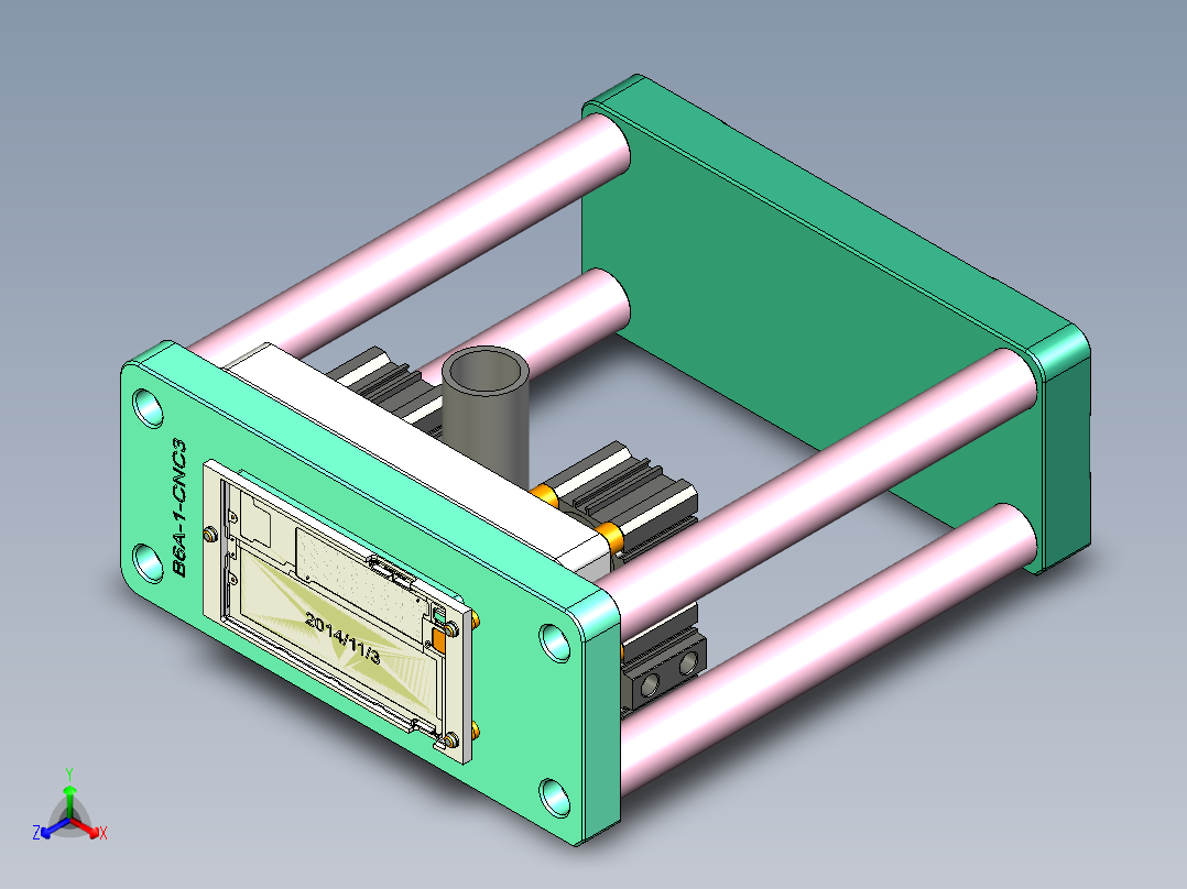 B6A-1-CNC3笔记本CNC工装夹具三维模型正等轴测图