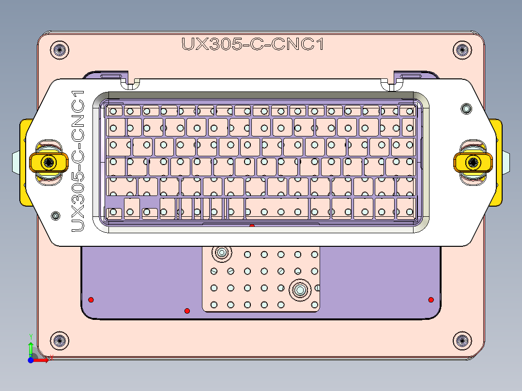 UX305-C笔记本CNC工装夹具三维模型-CNC1前视图